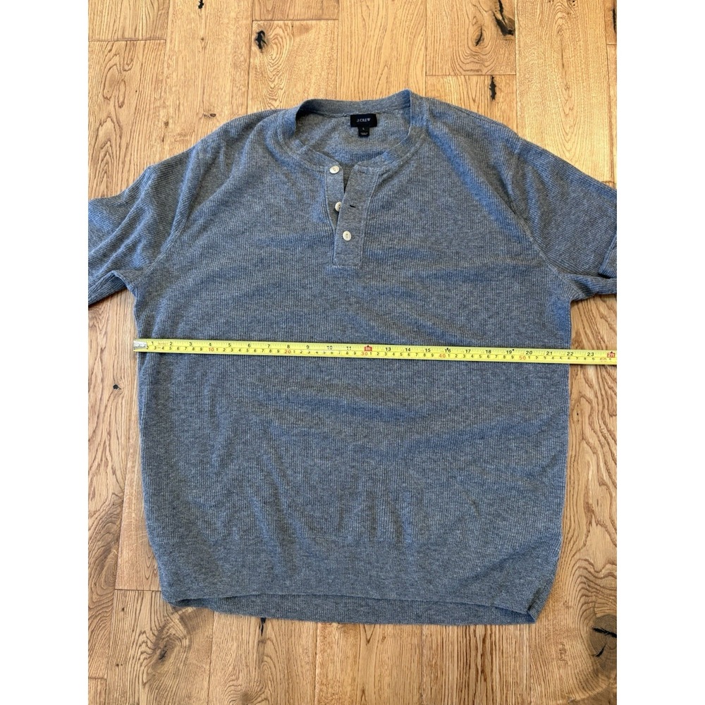J Crew Broken In Henley Gray Large Merino Wool - Picture 4 of 5
